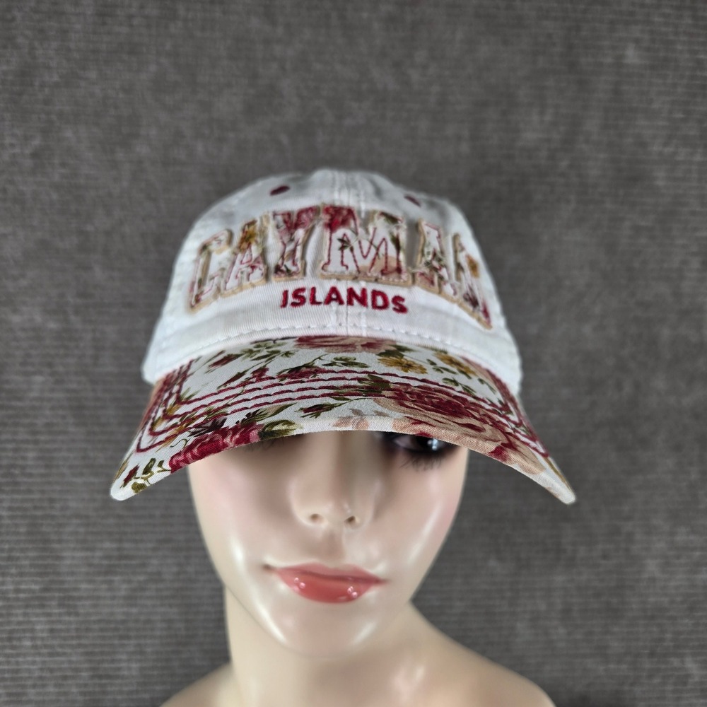 Essencial Womens OS White Floral Cayman Islands Souvenir Baseball Cap Hat